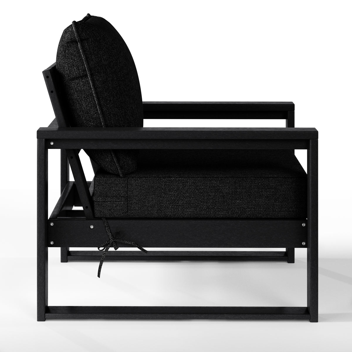 Montara club chair in Black with Black cushions, view 2