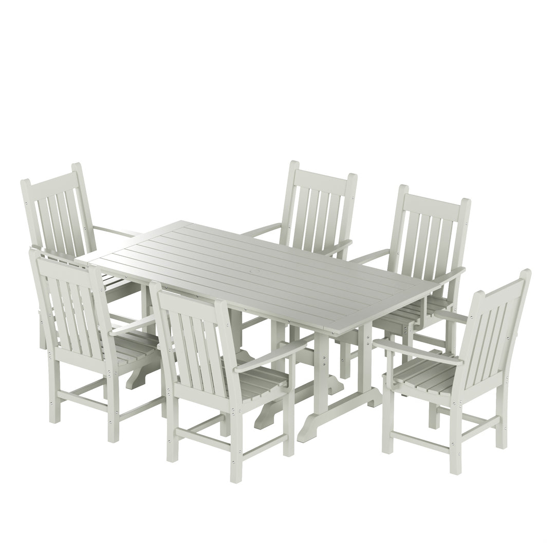 Malibu 7 Piece Outdoor Patio Dining Set Outdoor Table and Armchair Set