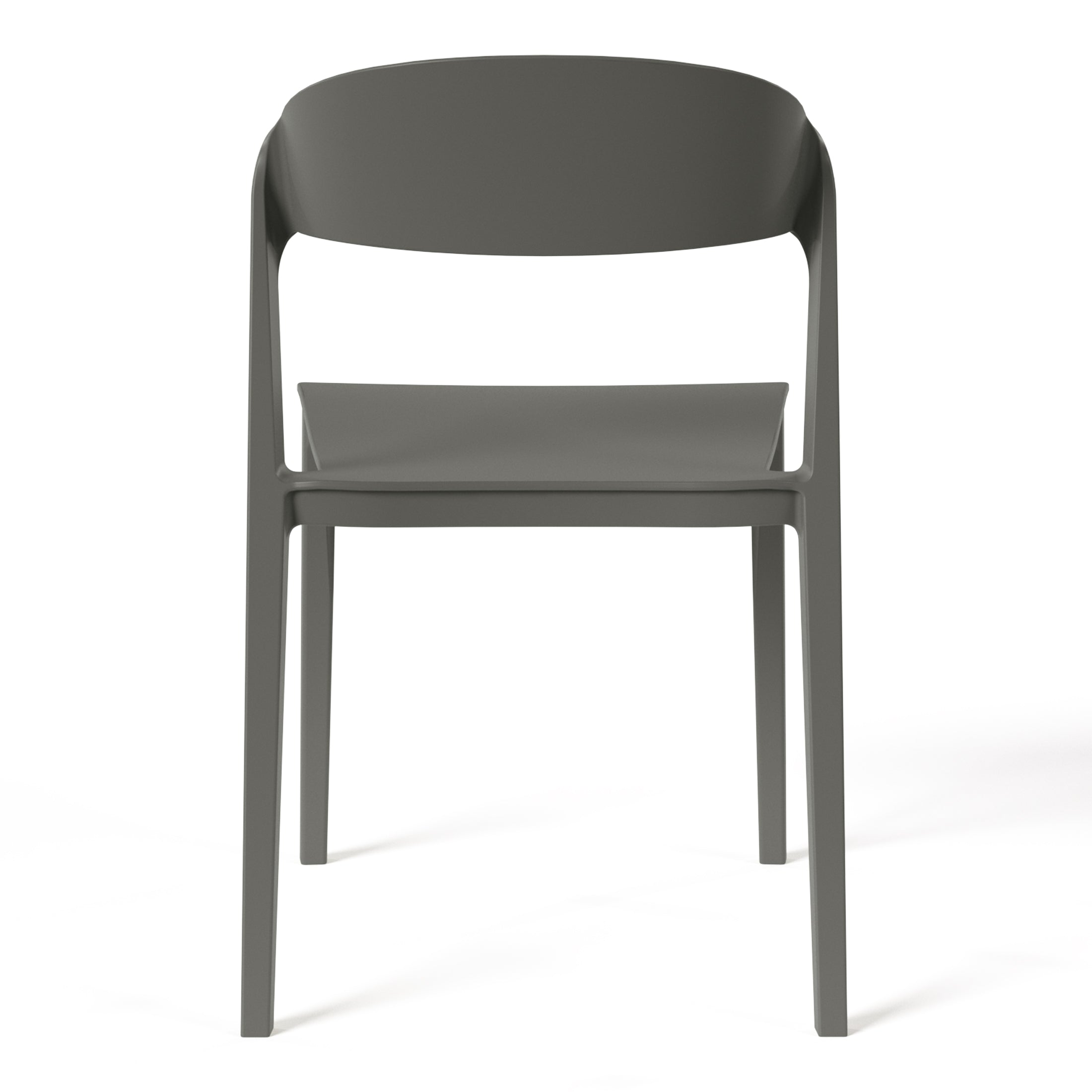 Playa Outdoor Modern Stackable Plastic Patio Bistro Dining Side Chairs (Set of 2)