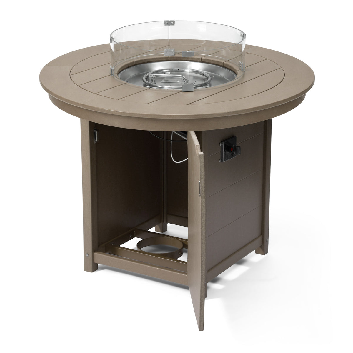 Helios 47" Modern Outdoor Patio Propane Round Counter Height Fire Pit Table