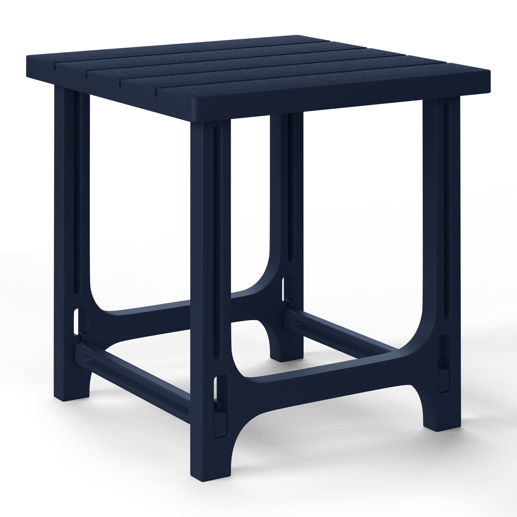 Azura 3-Piece HDPE Outdoor Patio Adirondack Chair with Ottoman and 18" Side Table Set