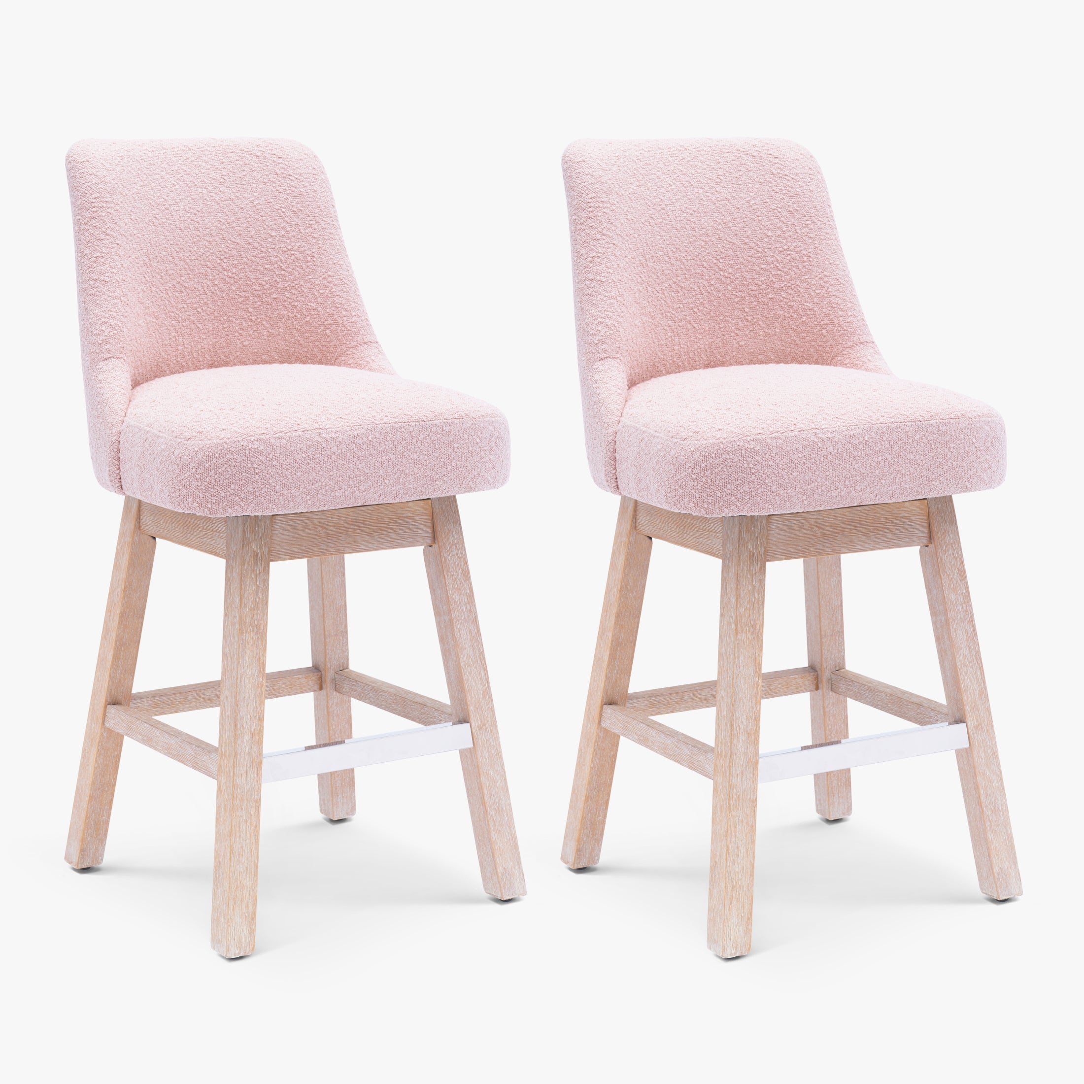 Genevieve 26" Upholstered Swivel Counter Height Bar Stools (Set of 2)