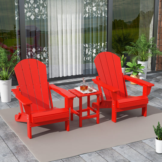 Malibu Westintrends 3-Piece set Outdoor / Patio Poly Adirondack chair set with a side table ( 2 seater )