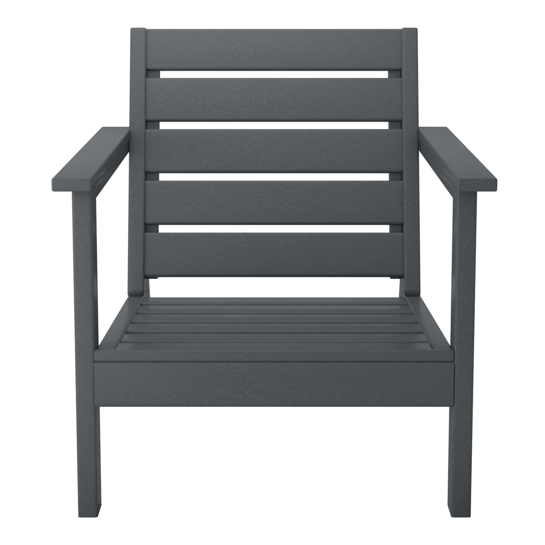 Avalon Outdoor Modern HDPE Patio Club Chair with Deep Seat Cushions