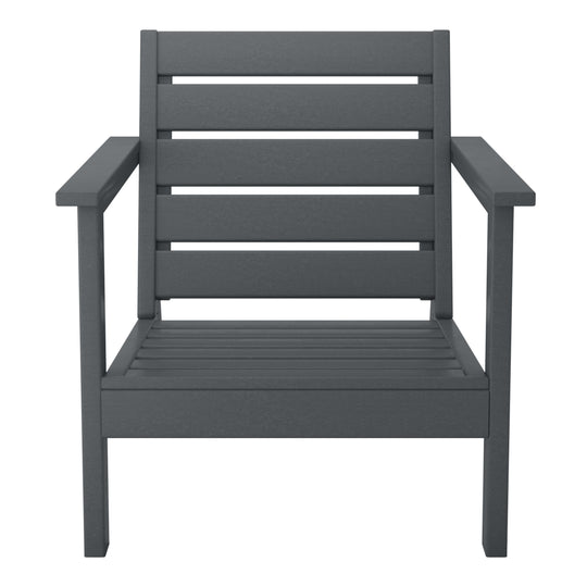 Avalon Outdoor Modern HDPE Patio Club Chair with Deep Seat Cushions