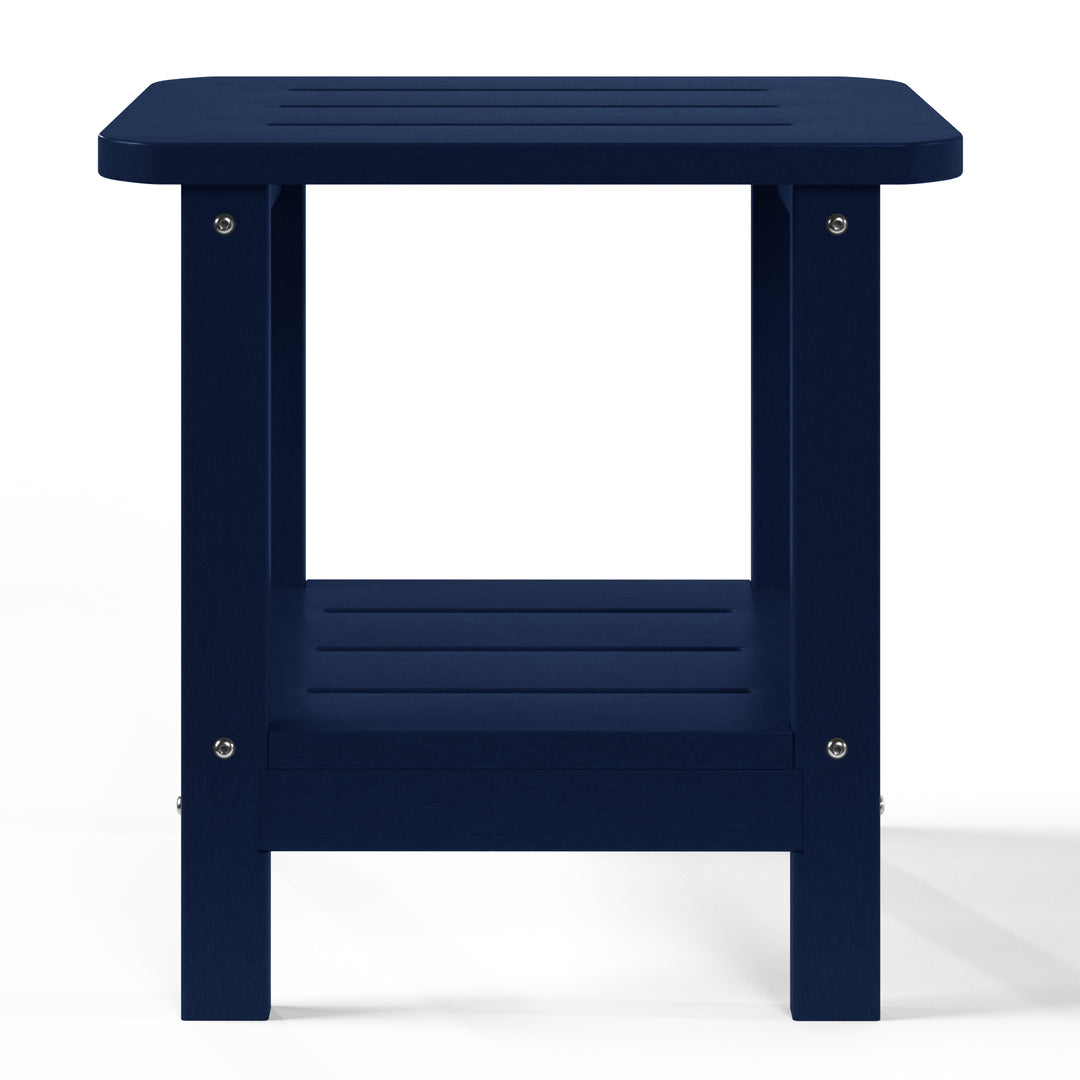 Aruba 2-Tier Outdoor HDPE Modern Adirondack Square Patio Side Table