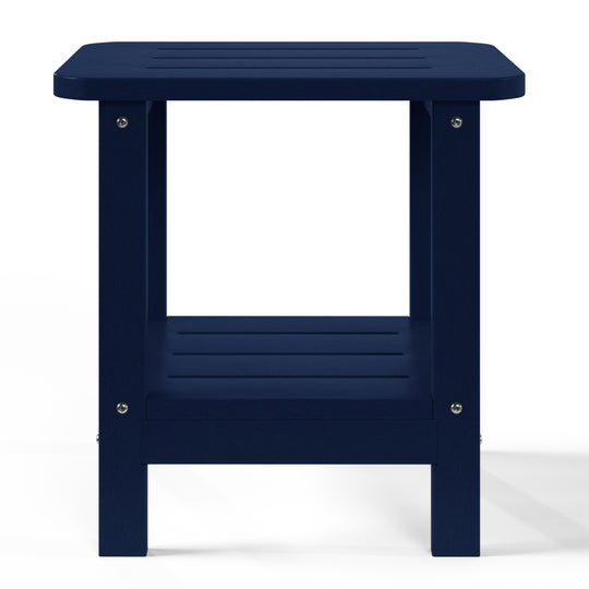 Aruba 2-Tier Outdoor HDPE Modern Adirondack Square Patio Side Table