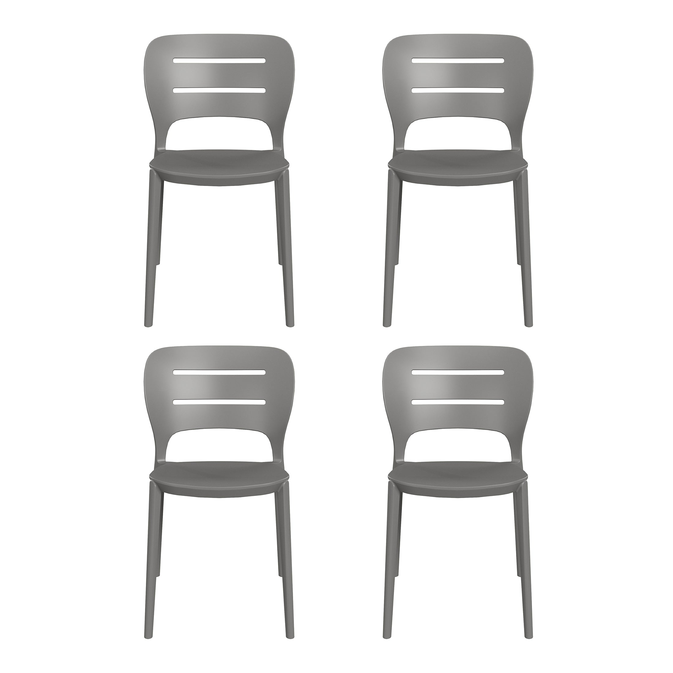 Playa Outdoor Modern Stackable Plastic Patio Dining Side Chairs (Set of 4)