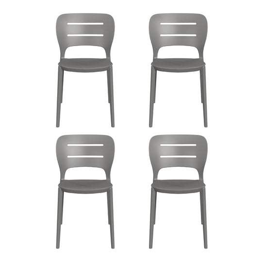Playa Outdoor Modern Stackable Plastic Patio Dining Side Chairs (Set of 4)