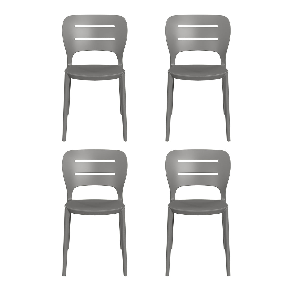 Playa Outdoor Modern Stackable Plastic Patio Dining Side Chairs (Set of 4)