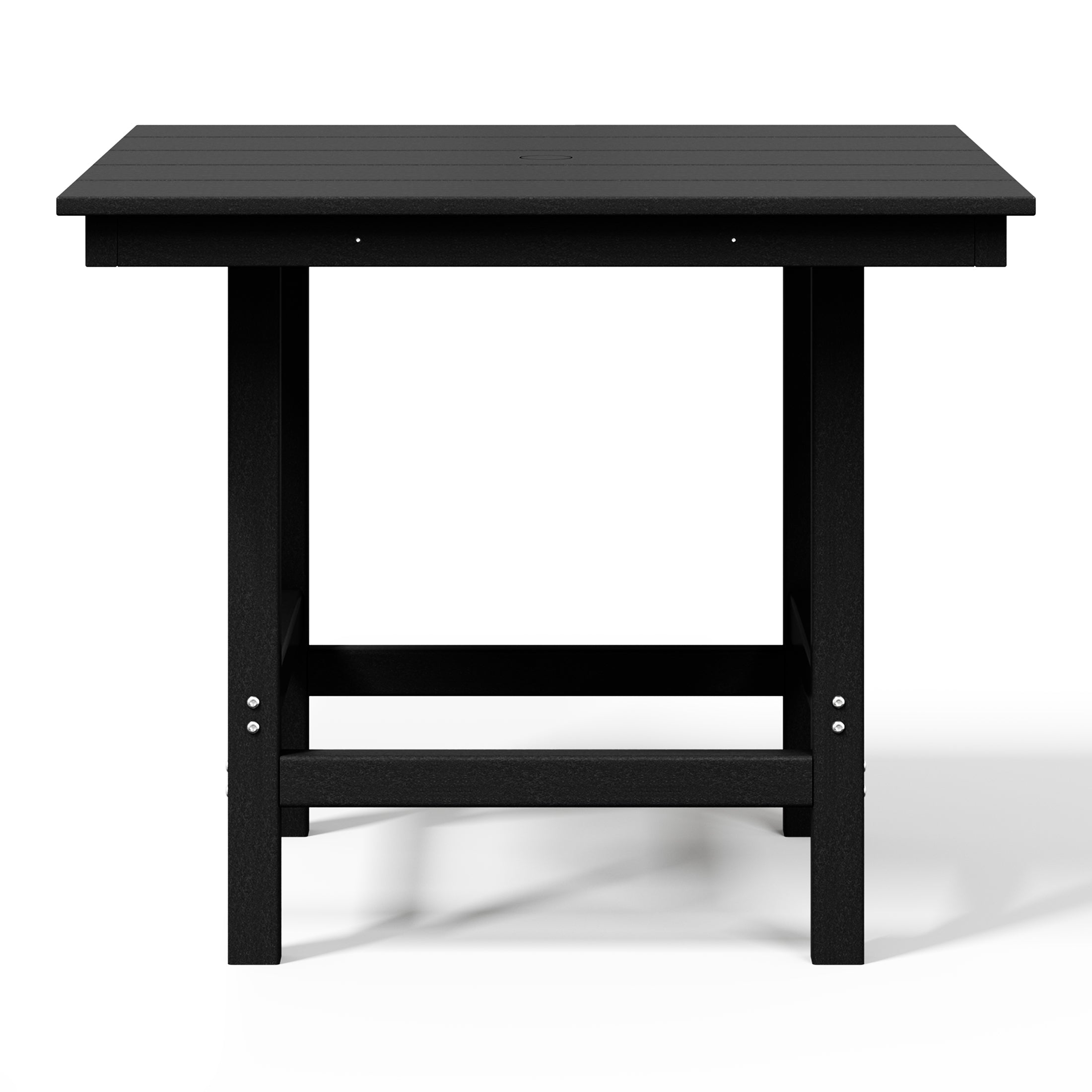 Ashore Outdoor HDPE 36" Square Patio Dining Table with Umbrella Hole