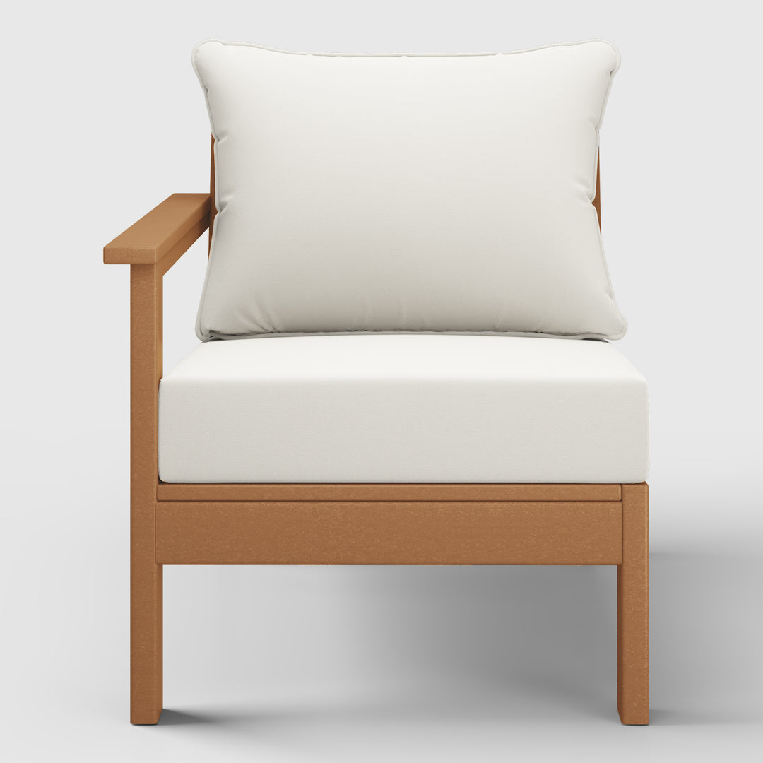 Avalon Outdoor Patio HDPE Left Arm Sectional Corner Club Chair with Patio Cushions