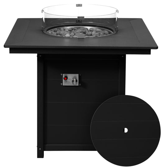 Helios 42" Modern Outdoor Patio Gas Propane Square Fire Pit Table