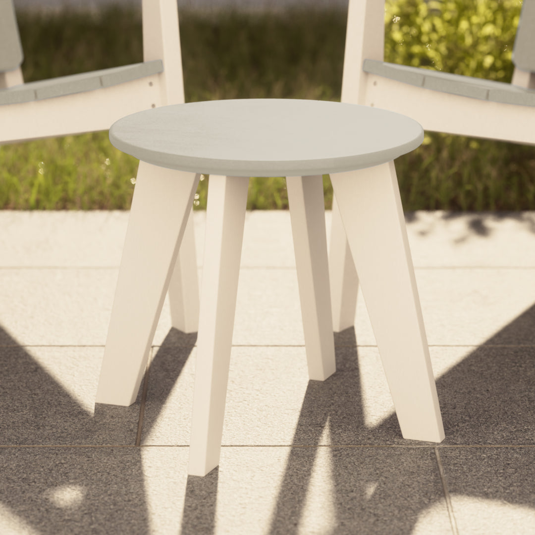 Pacifica HDPE Plastic Outdoor Round Adirondack Patio Side Table