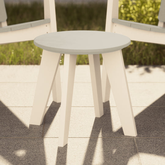 Pacifica HDPE Plastic Outdoor Round Adirondack Patio Side Table
