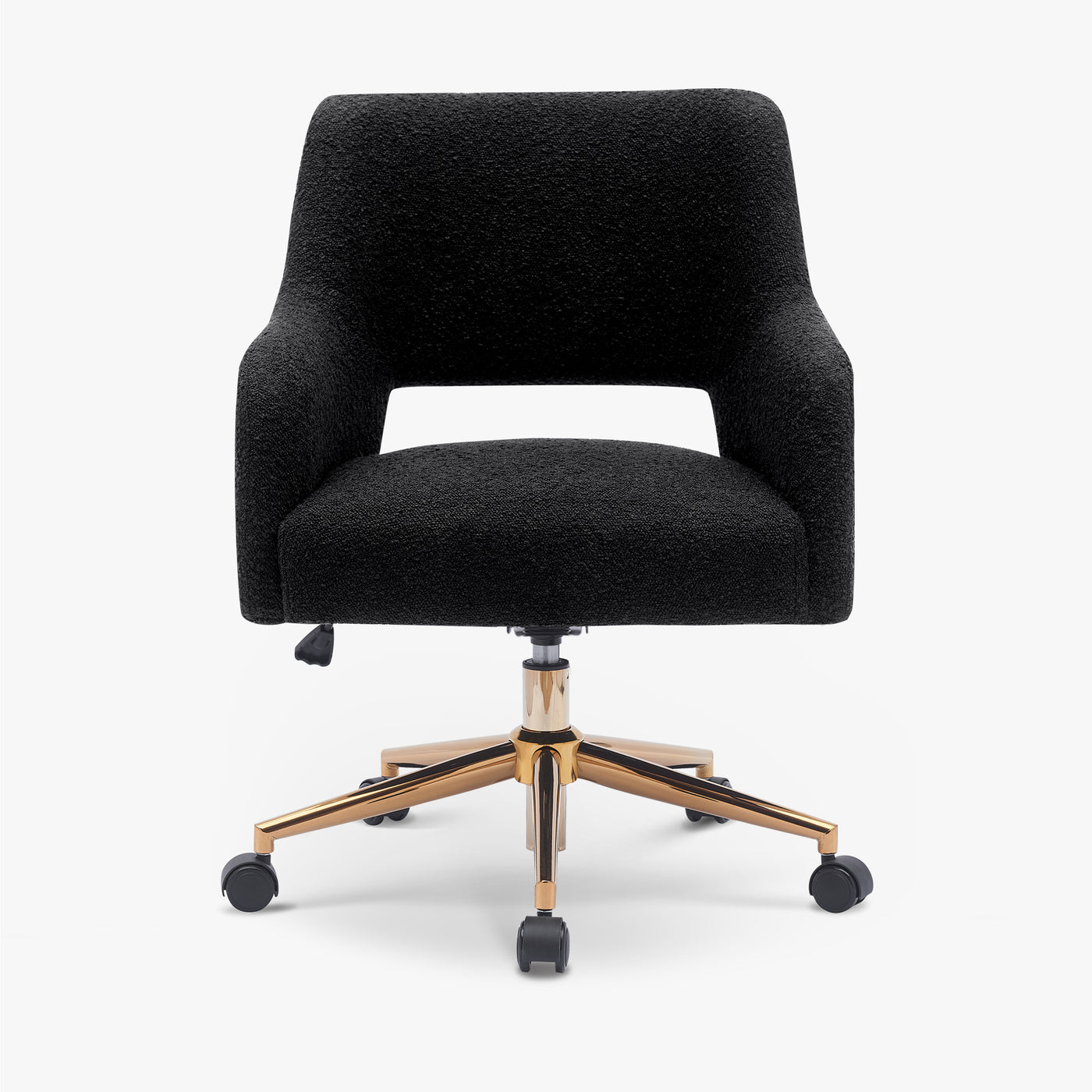 Genevieve Mid-Century Modern Swivel Office Vanity Chair with Wheels