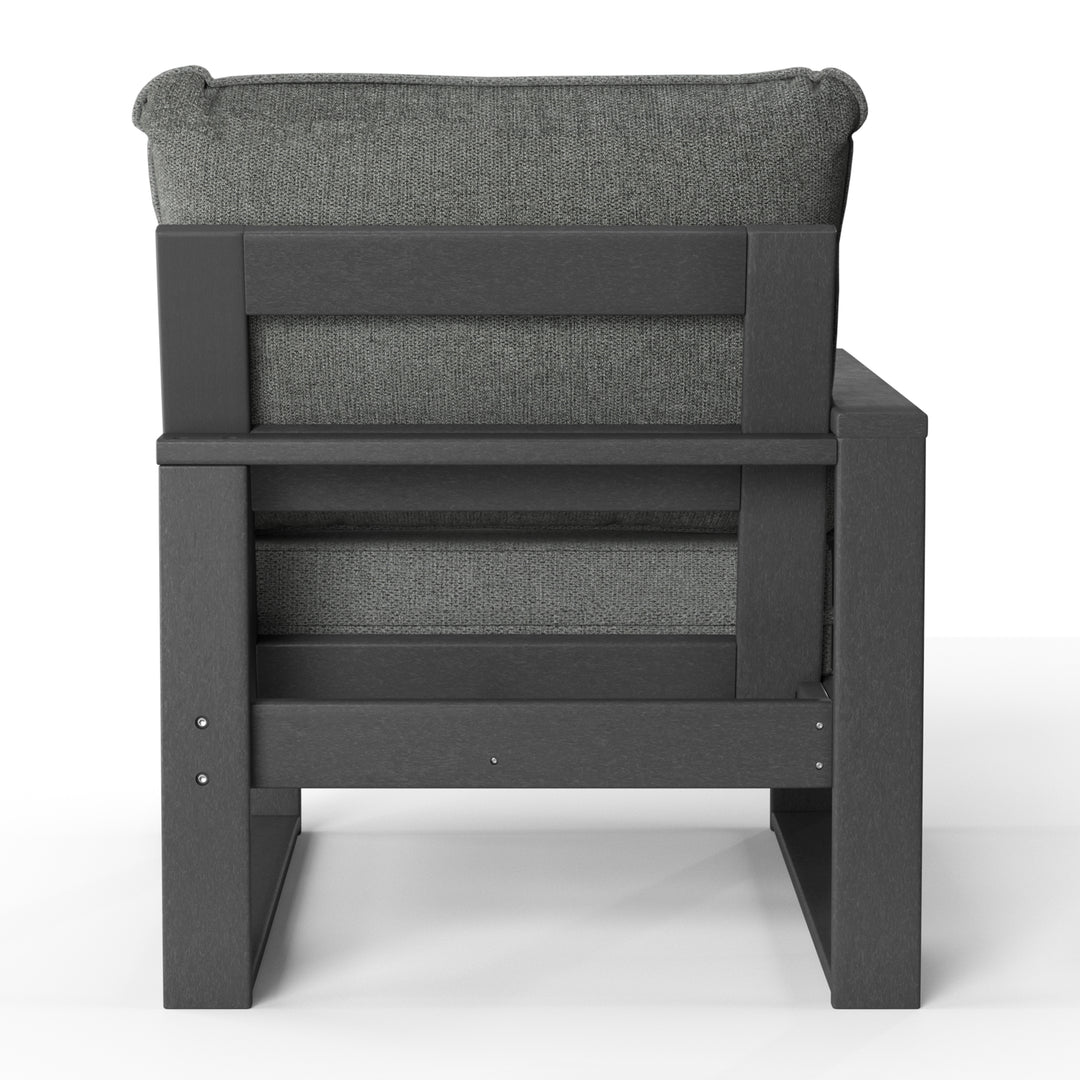 Outdoor HDPE Left Arm Sectional Patio Corner Club Chair with Patio Cushions