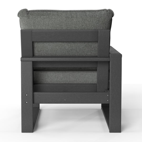 Outdoor HDPE Left Arm Sectional Patio Corner Club Chair with Patio Cushions