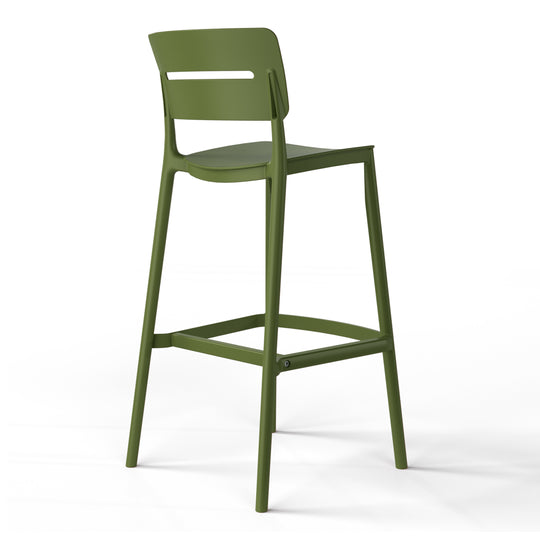 Playa Stackable Polypropylene Resin Plastic Outdoor Patio Bar Stools (Set of 2)