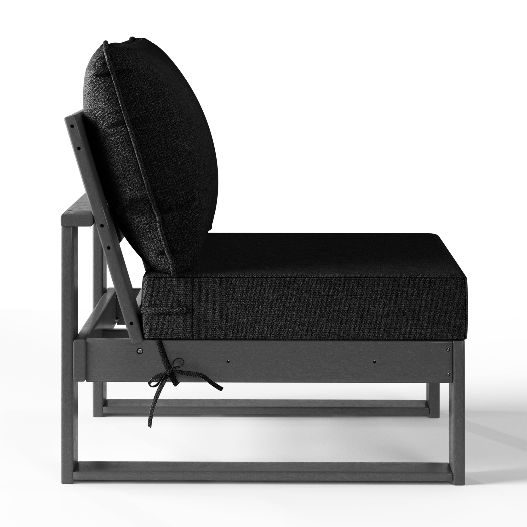 Montara Outdoor HDPE Sectional Armless Chair with Water-Proof Patio Cushions