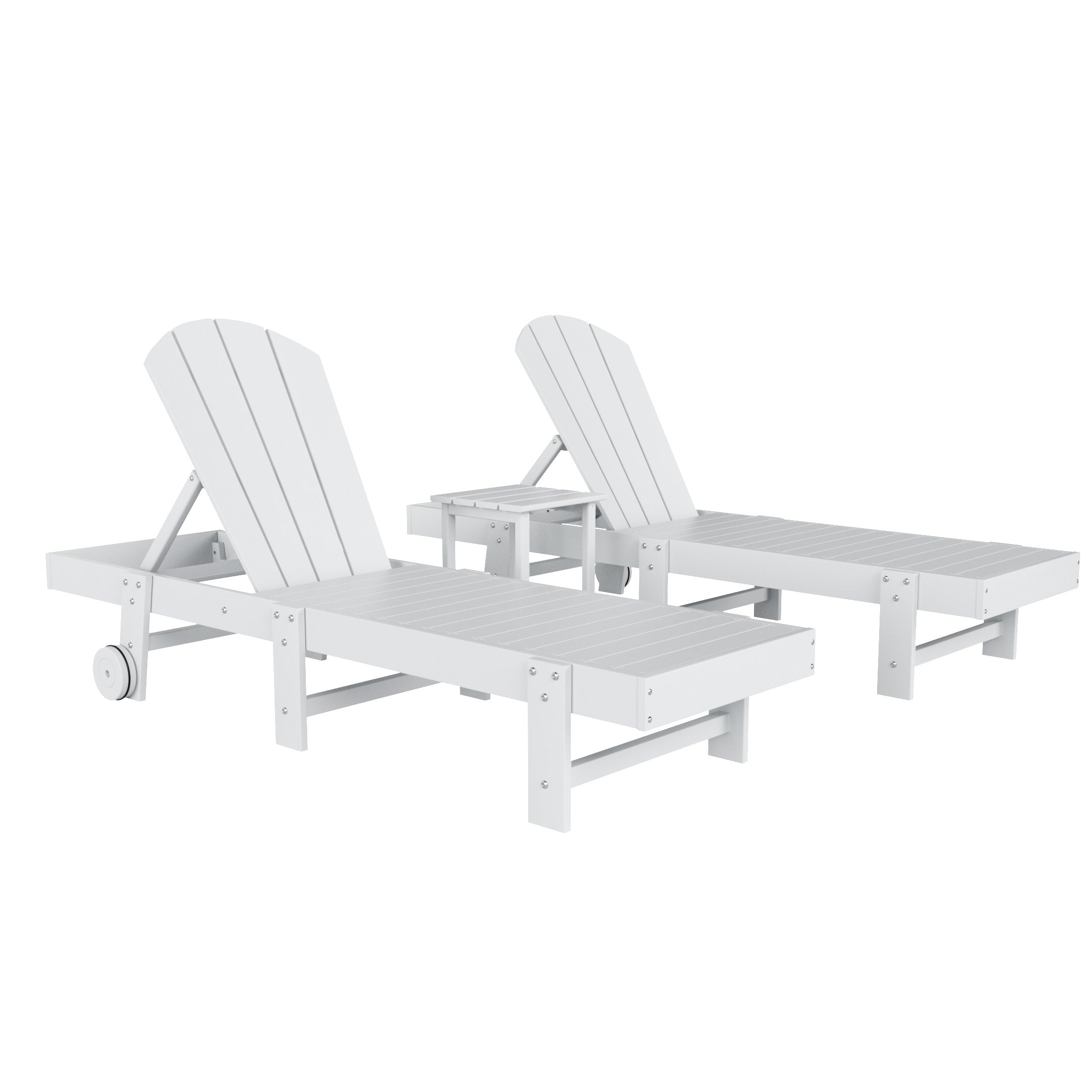 Malibu Adirondack Poly Reclining Chaise Lounge With Wheels (Set Of 2)