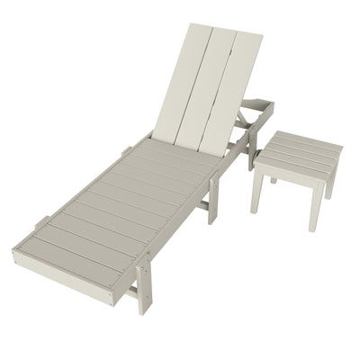 Ashore 2 Piece Modern Poly Reclining Chaise Lounge With Wheels