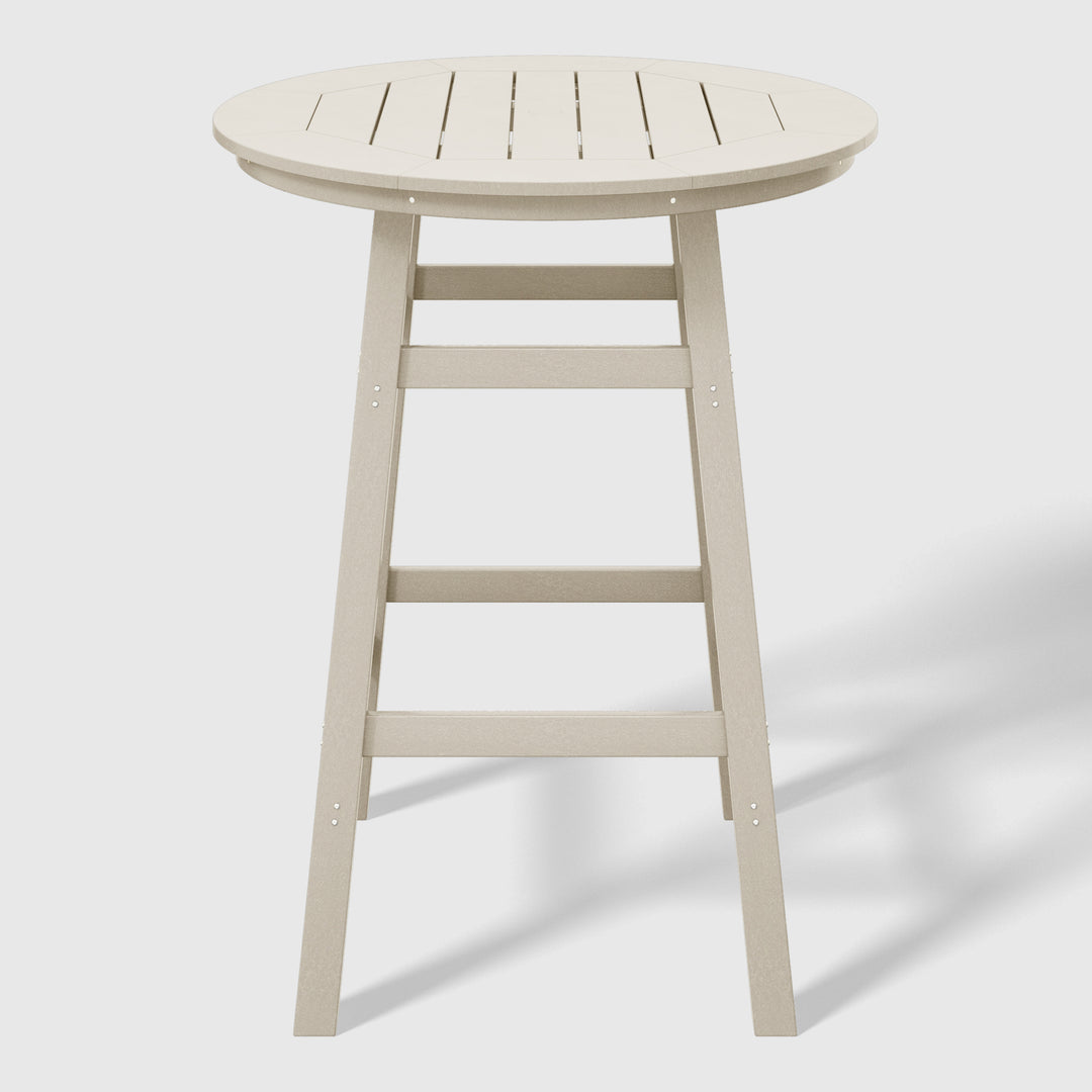 Malibu Outdoor 35" HDPE Round Patio Bar Height Table