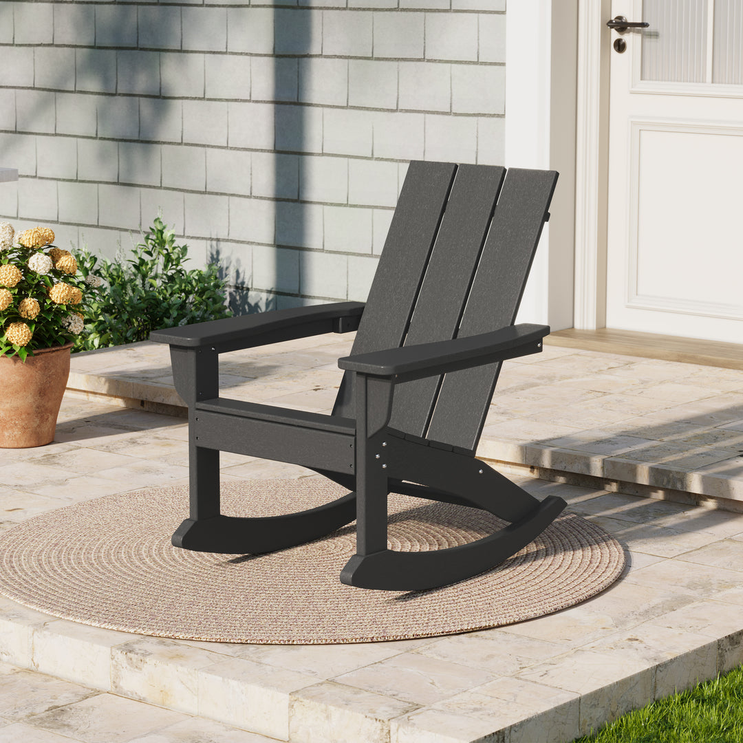 Ashore Outdoor Patio Modern Adirondack Rocking Chair