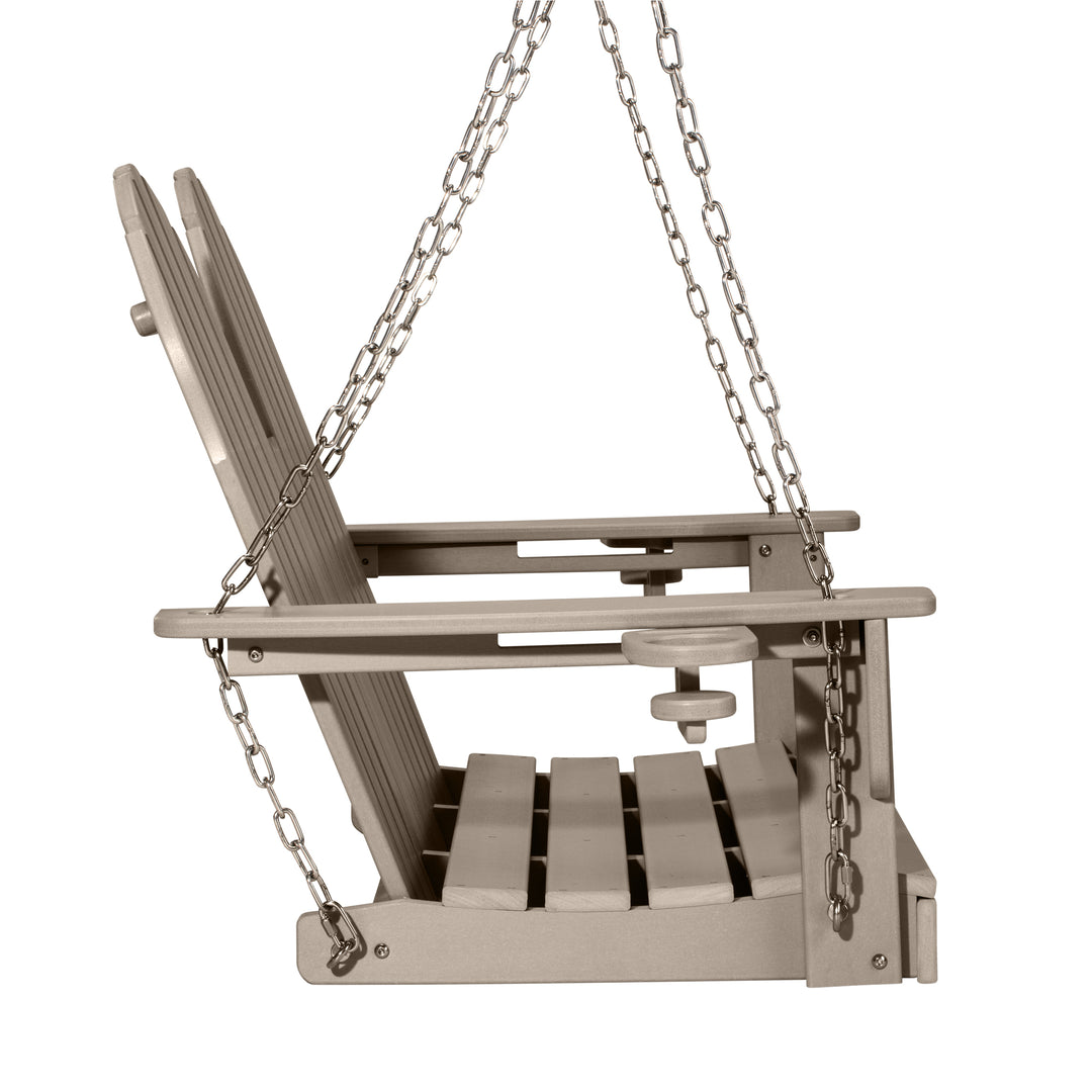 St. Augustine 4ft Outdoor HDPE Poly Farmhouse Hanging Porch Swing With Cup Holders