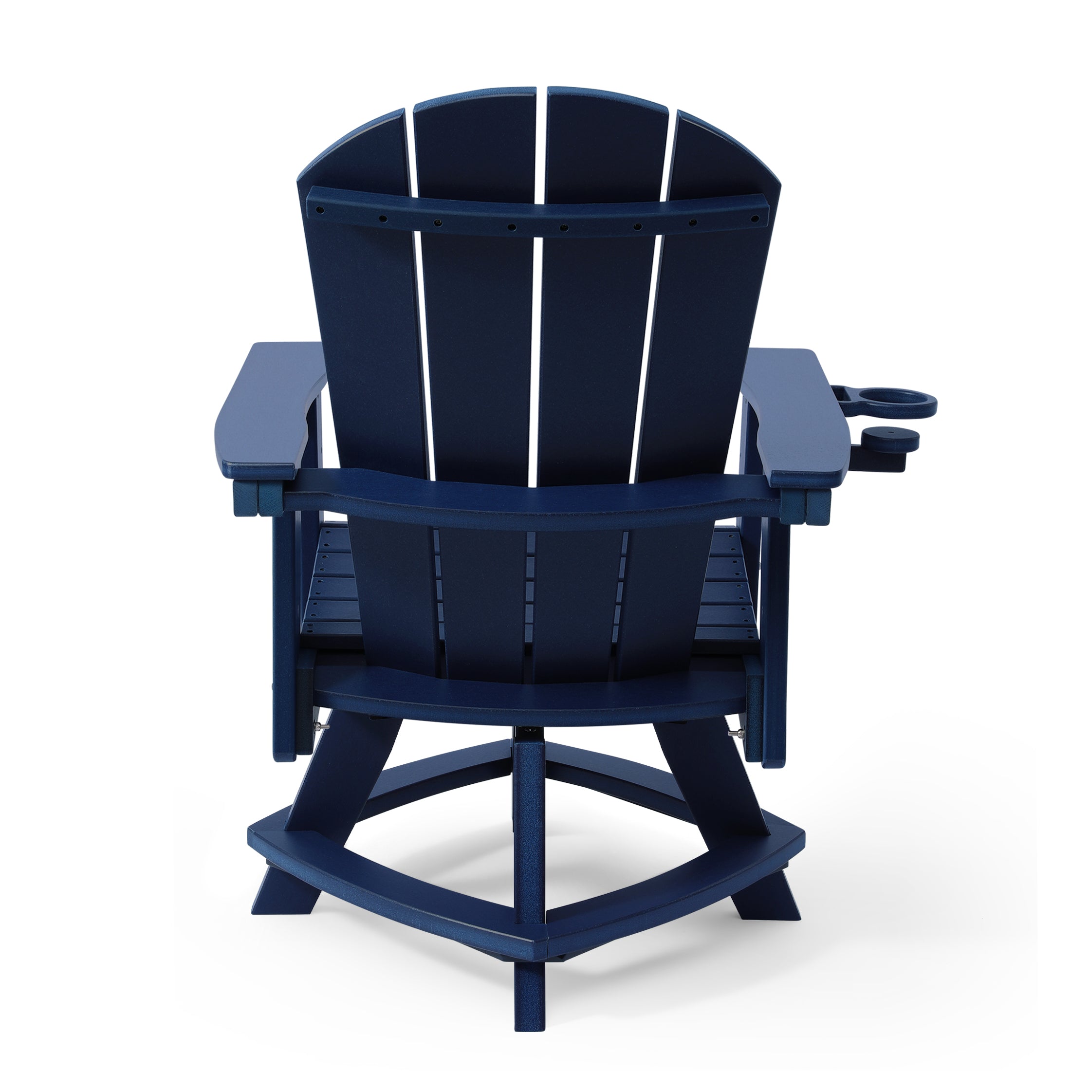Malibu Outdoor HDPE Swivel Adirondack Patio Dining Chair With Cup Holder