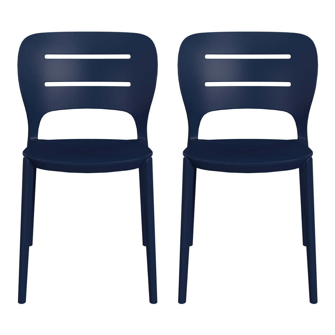 Playa Outdoor Modern Stackable Plastic Patio Dining Side Chairs (Set of 2)