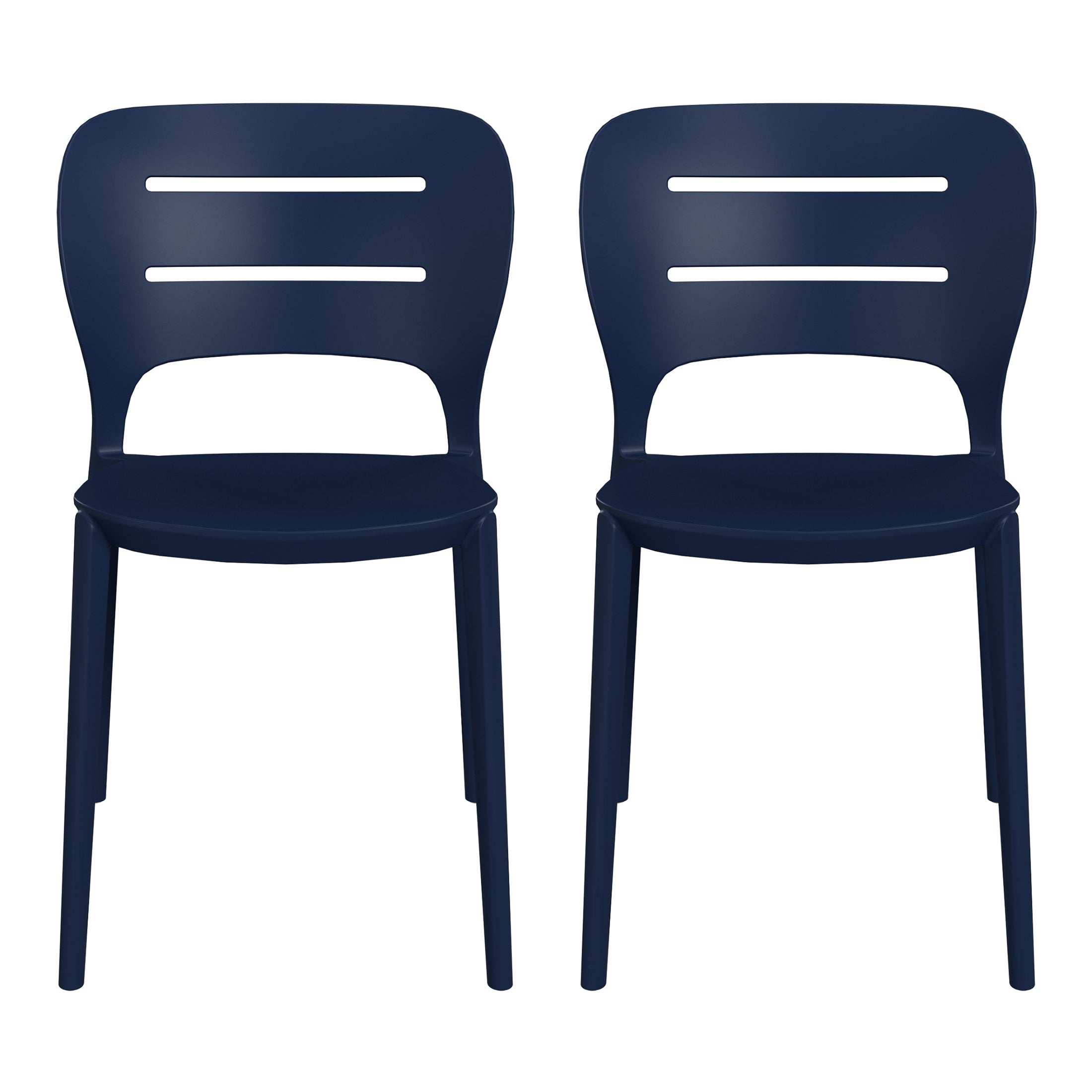 Playa Outdoor Modern Stackable Plastic Patio Dining Side Chairs (Set of 2)