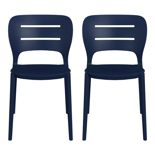 Playa Outdoor Modern Stackable Plastic Patio Dining Side Chairs (Set of 2)