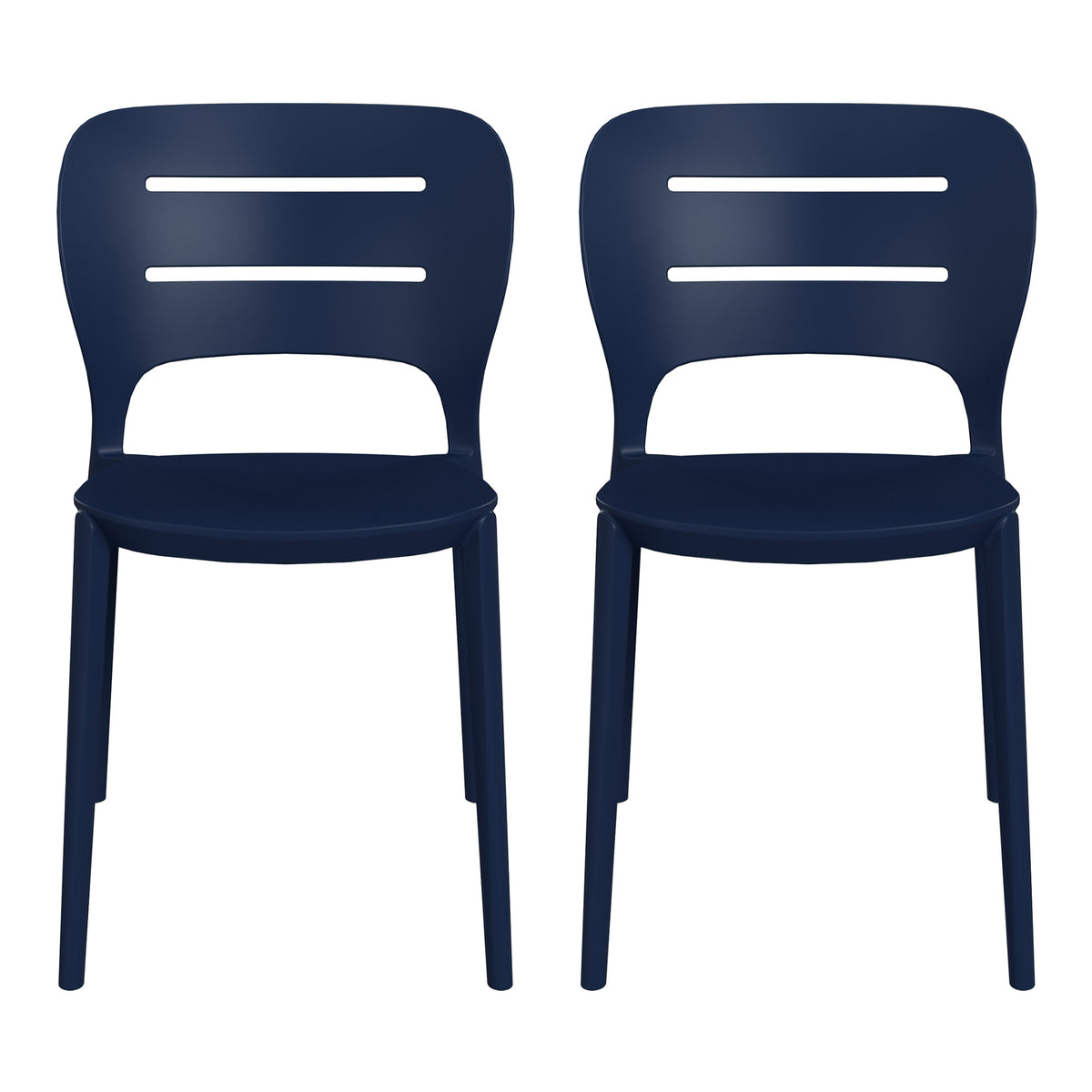 Playa Outdoor Modern Stackable Plastic Patio Dining Side Chairs (Set of 2)