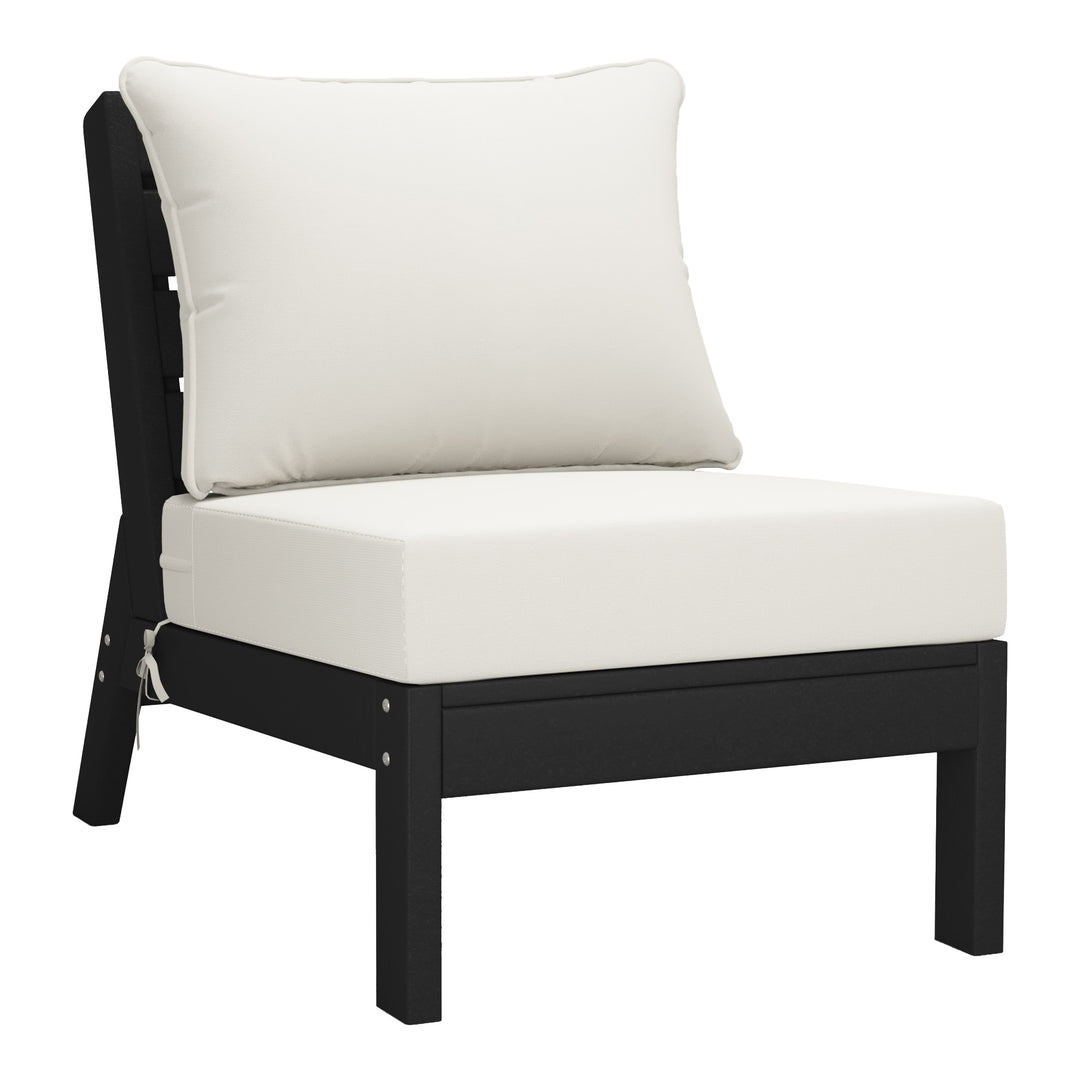 Avalon Outdoor Patio HDPE Sectional Sofa with Patio Cushions