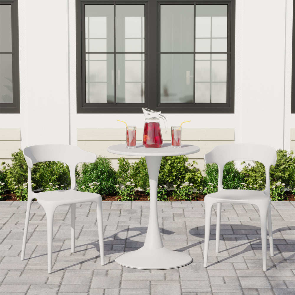 Playa Modern Stackable Resin Plastic Patio Dining Chair (Set of 2)