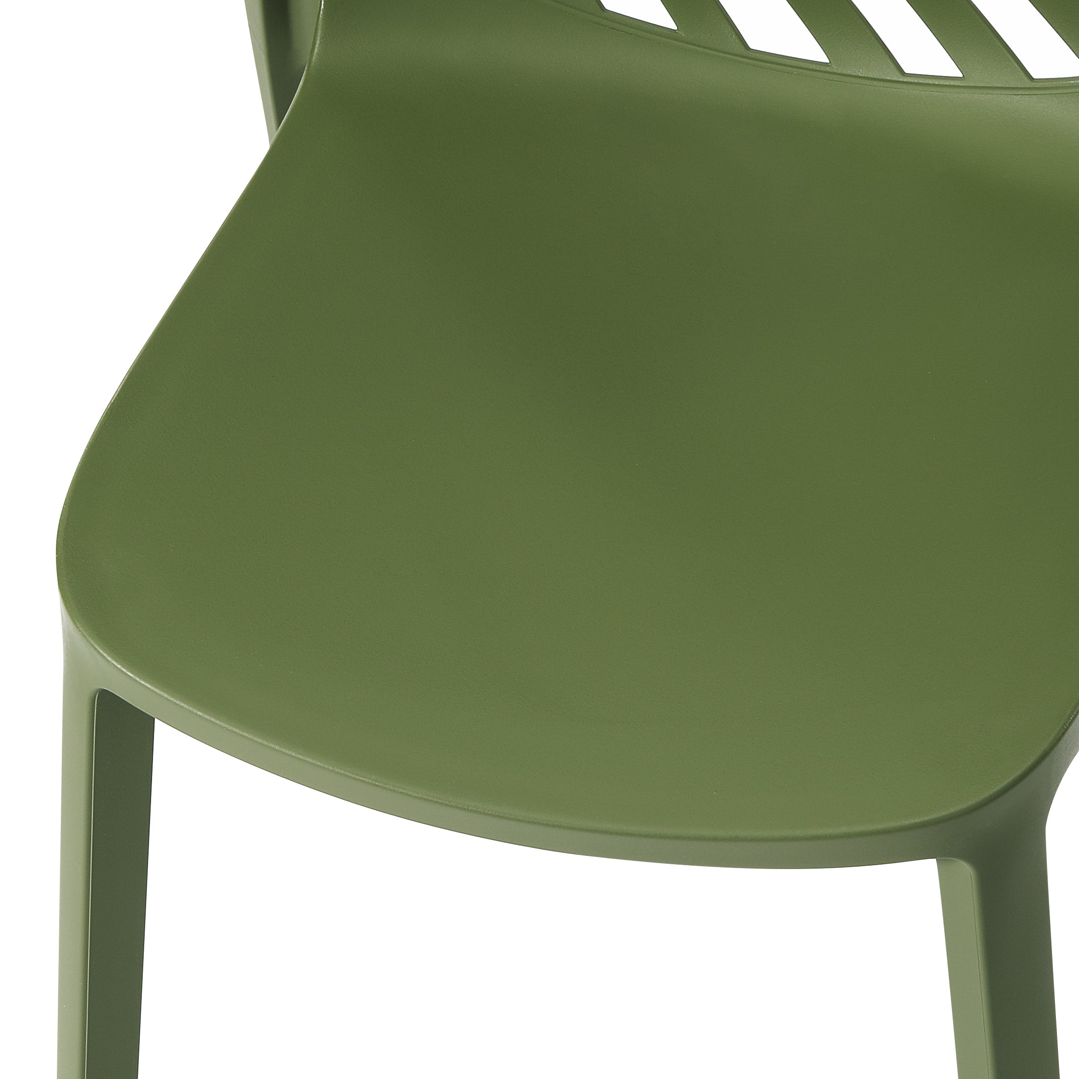 Playa Outdoor Modern Stackable Polypropylene Plastic Patio Bistro Dining Side Chairs (Set of 2)