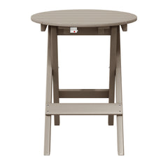 Malibu HDPE Outdoor 24.5 Inch Round Portable Folding Patio Dining Table