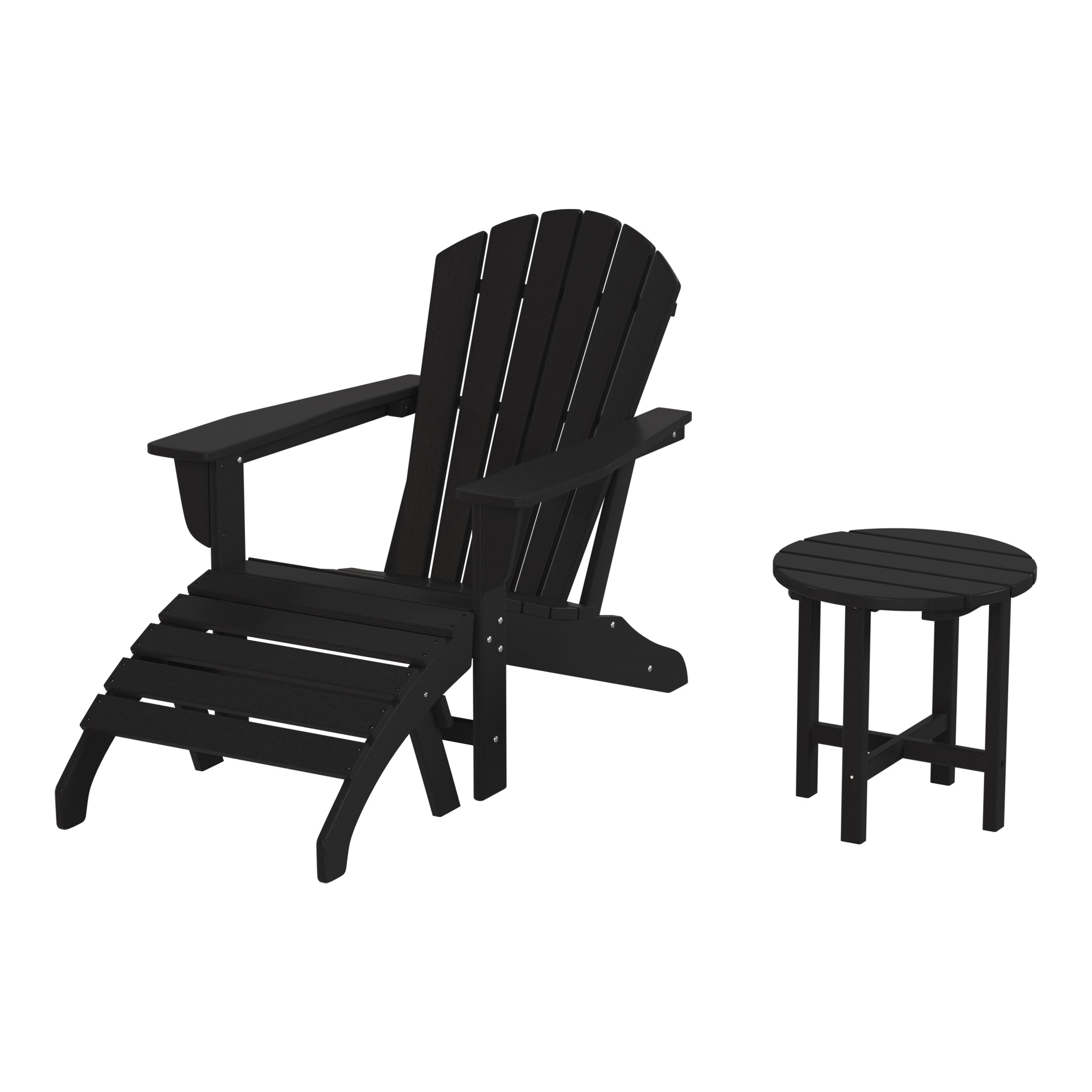 Dylan Outdoor Adirondack Chair With Ottoman And Side Table 3-Piece Set