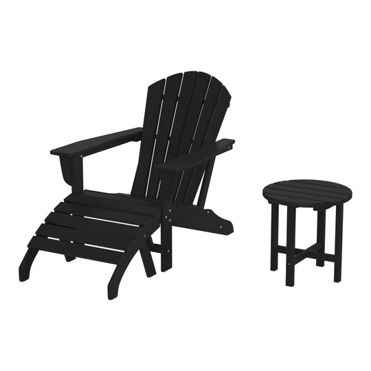 Dylan Outdoor Adirondack Chair With Ottoman And Side Table 3-Piece Set