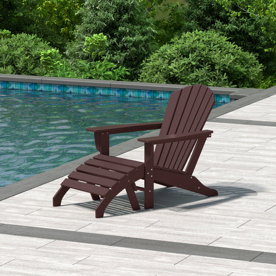 Dylan Outdoor Adirondack Chair With Ottoman 2-Piece Set