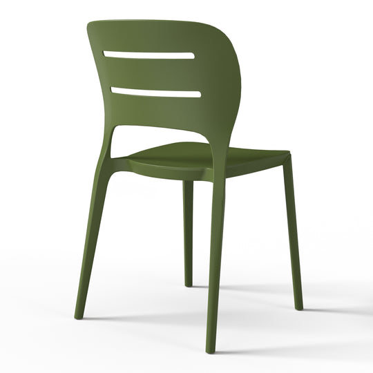 Playa Outdoor Modern Stackable Plastic Patio Dining Side Chairs (Set of 2)