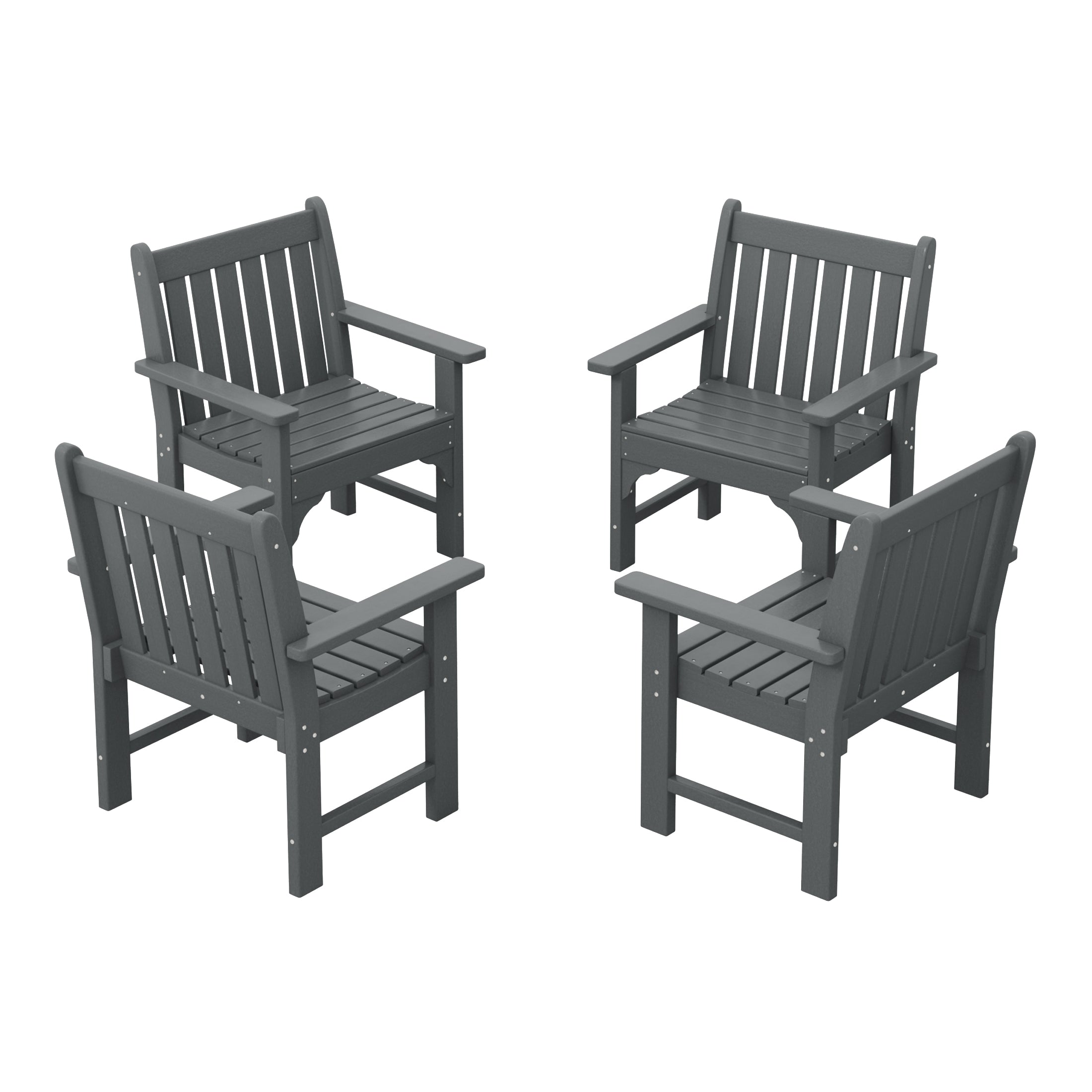 Malibu Outdoor Patio HDPE Adirondack Dining Arm Chairs (Set of 4)