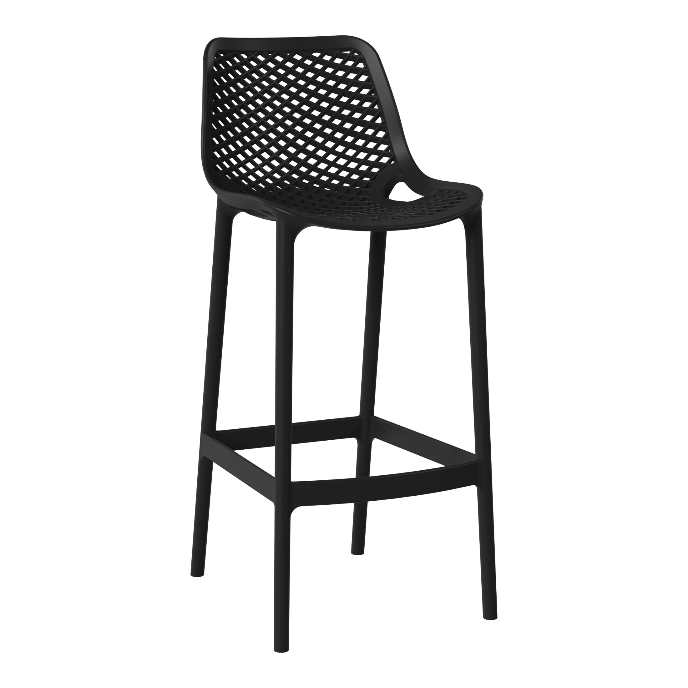 Playa 41.75" Outdoor Modern Polypropylene Plastic Patio Bar Height Stools (Set of 2)