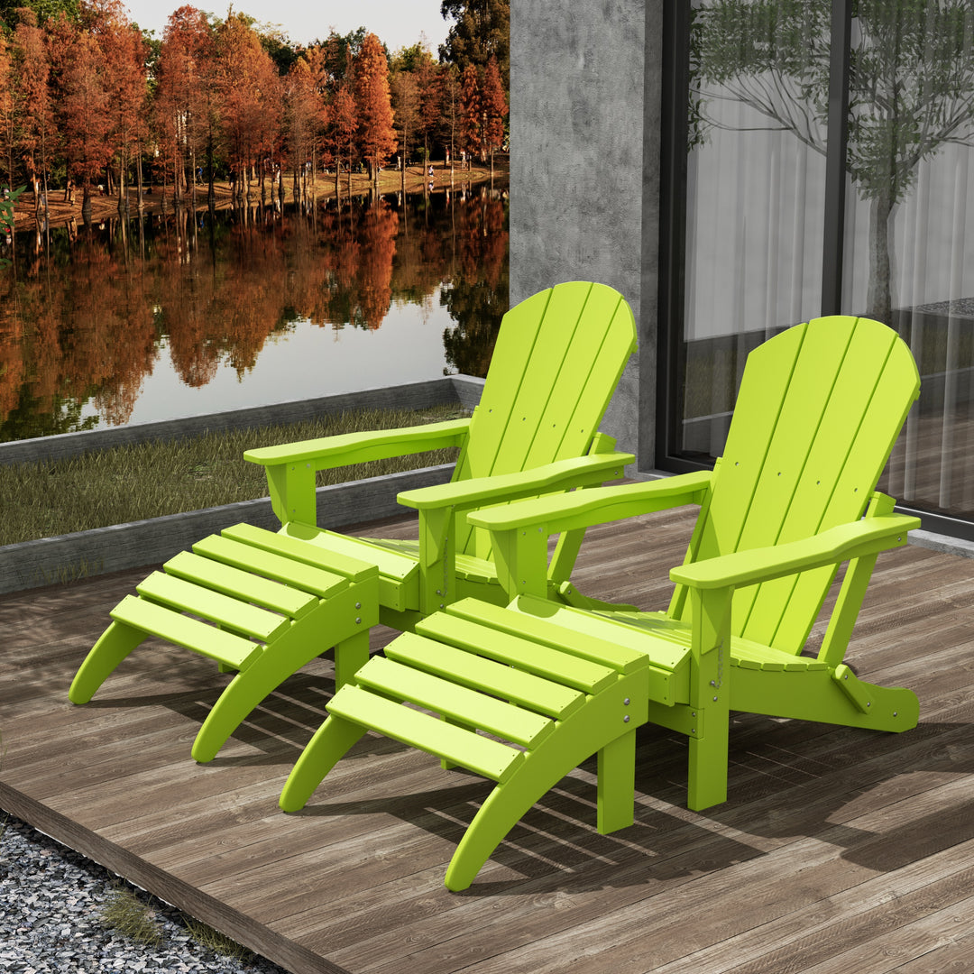 Malibu Westintrends 4-Piece set classic Adirondack chairs with ottoman (2 seater)