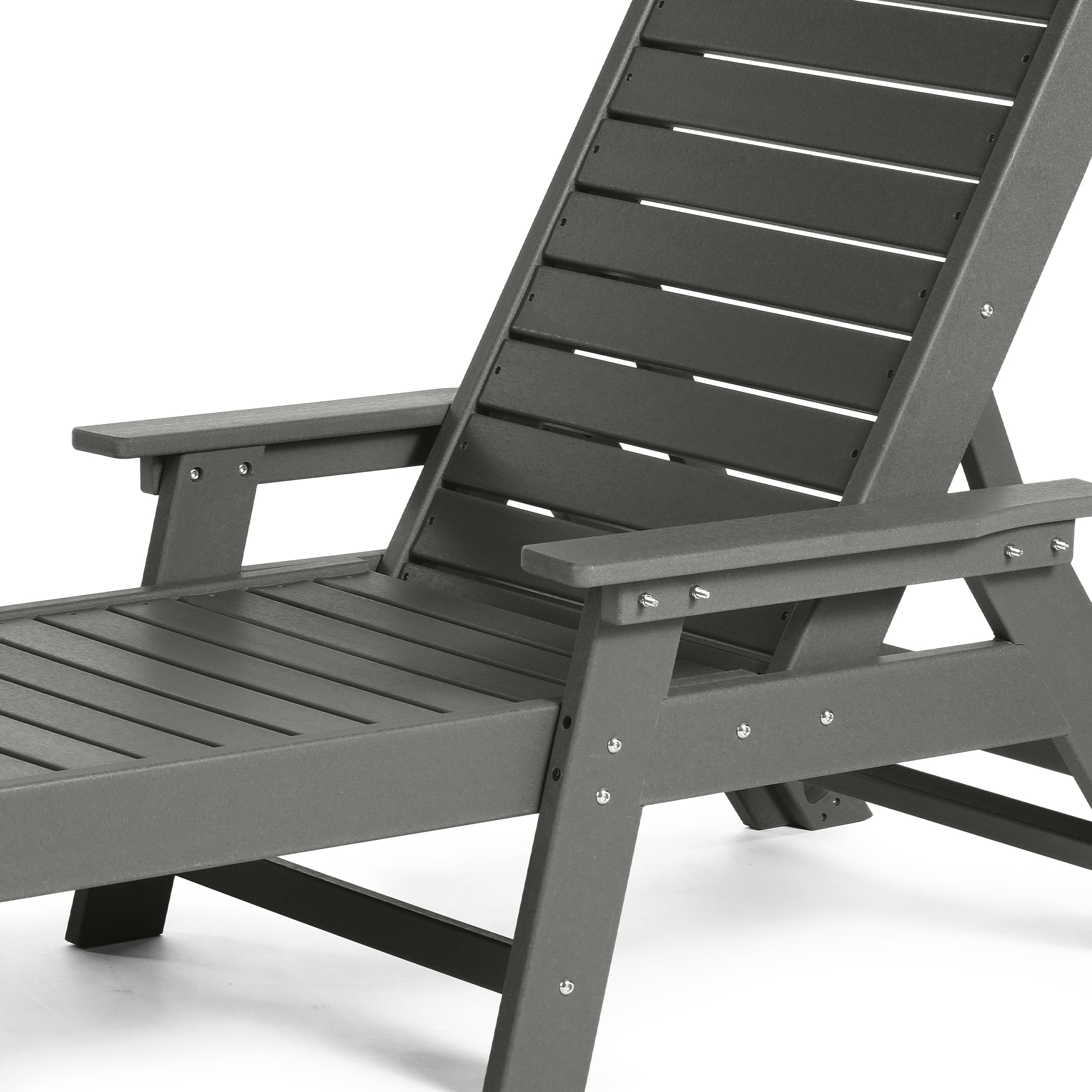 Malibu Poly Reclining Chaise Lounge Set With Table
