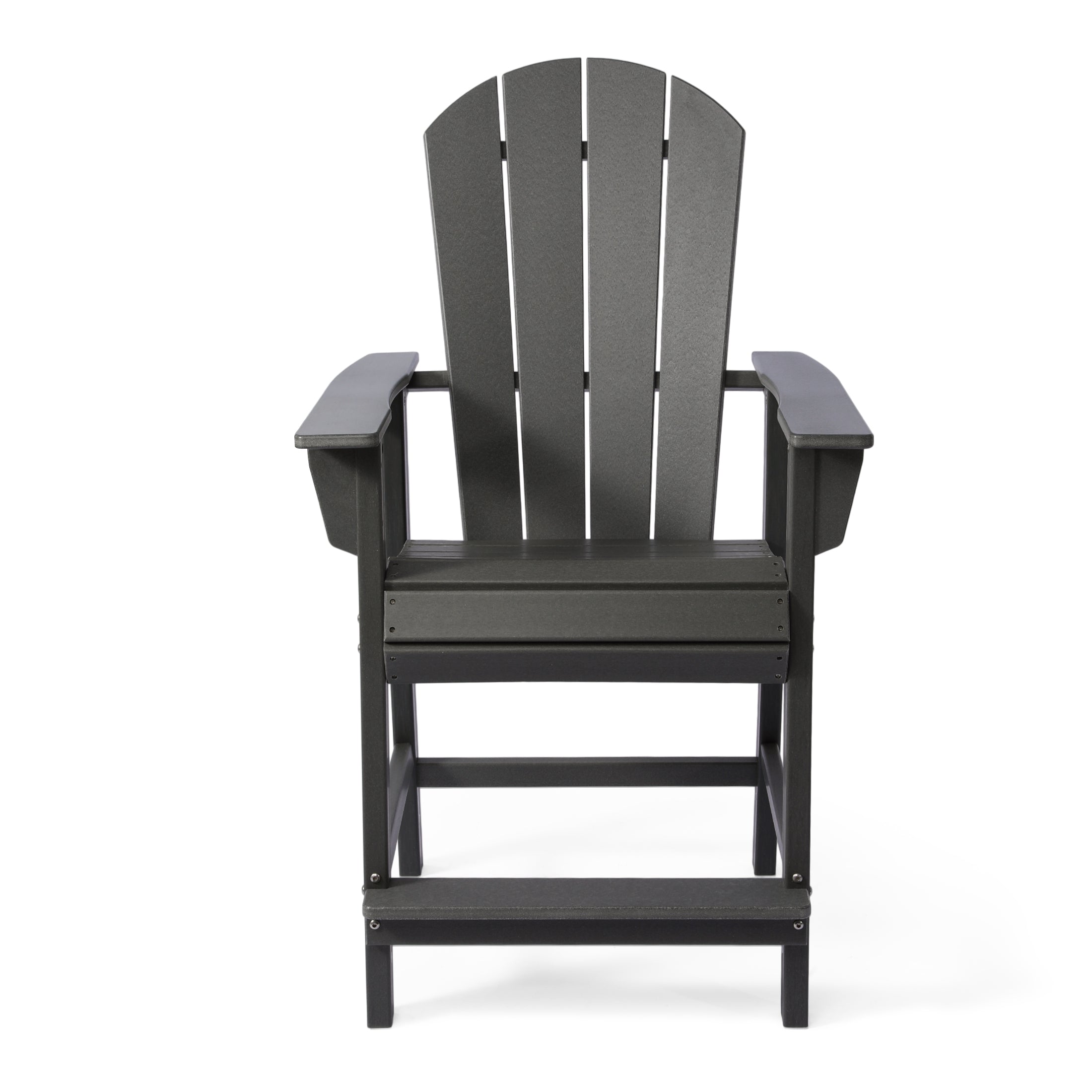 Malibu Outdoor HDPE  Tall Adirondack Counter Height Bar Chair With Cup Holder