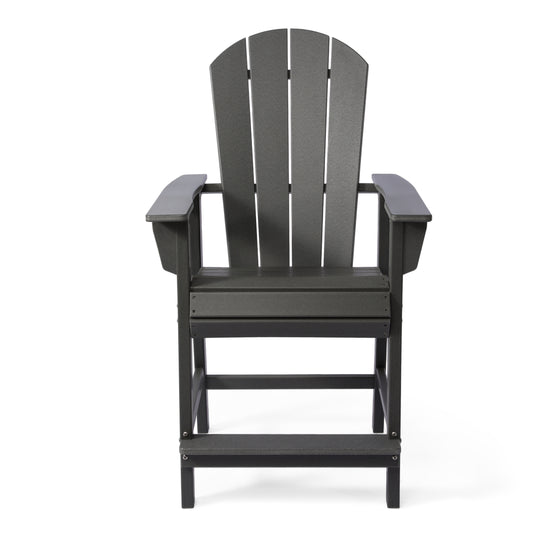 Malibu Outdoor HDPE  Tall Adirondack Counter Height Bar Chair With Cup Holder