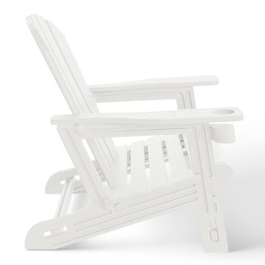 Azura 3-Piece HDPE Outdoor Patio Adirondack Chair with Ottoman and 18" Side Table Set