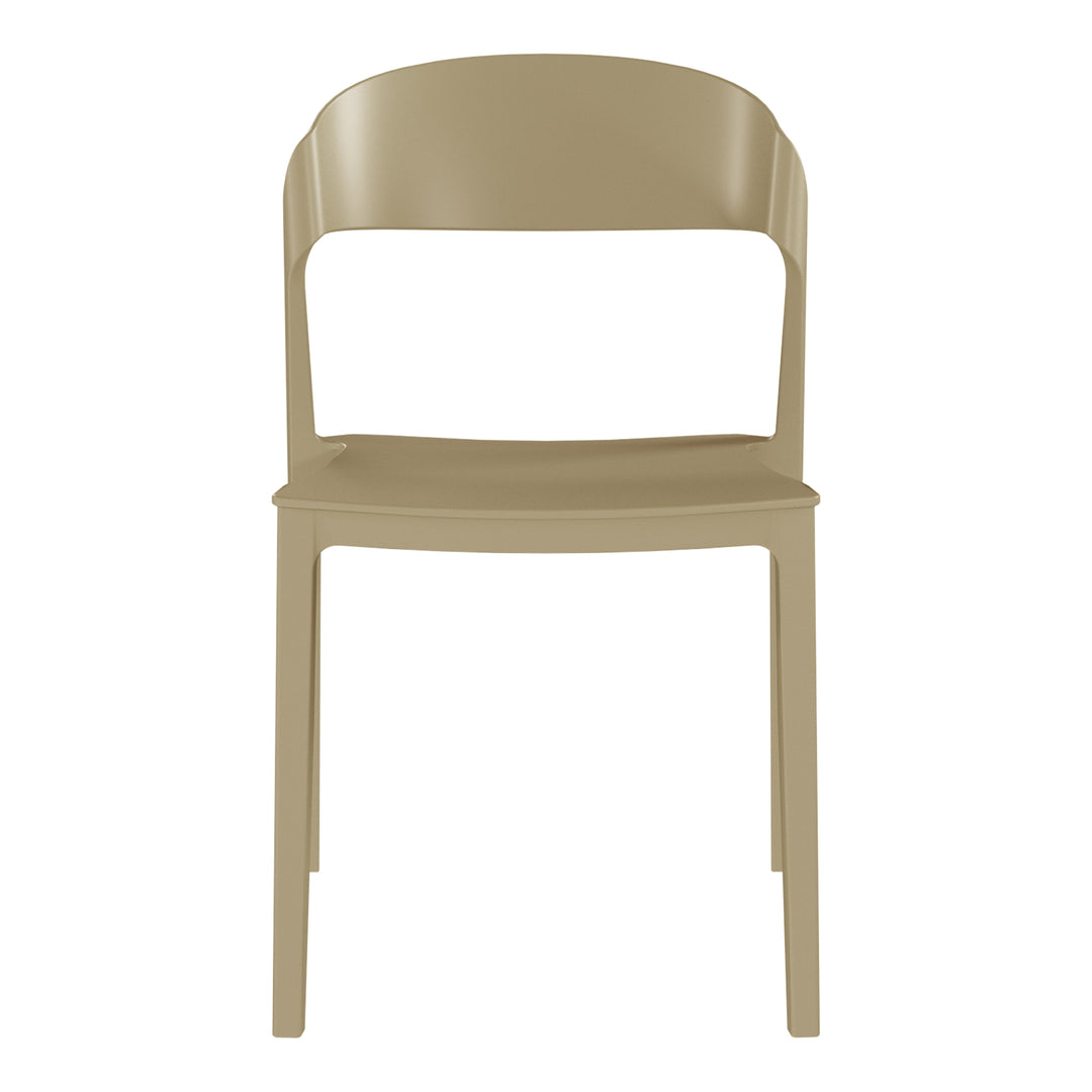 Playa Outdoor Modern Stackable Plastic Patio Bistro Dining Side Chairs (Set of 2)
